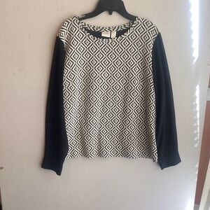 Chico's Monochrome Patterned Knit Top
